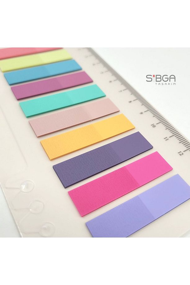 Şeffaf Renkli Postit Post-it Post It. Kitap Ayracı Ayraç Postit Sticker Not Kağıdı 200 Yaprak - 3