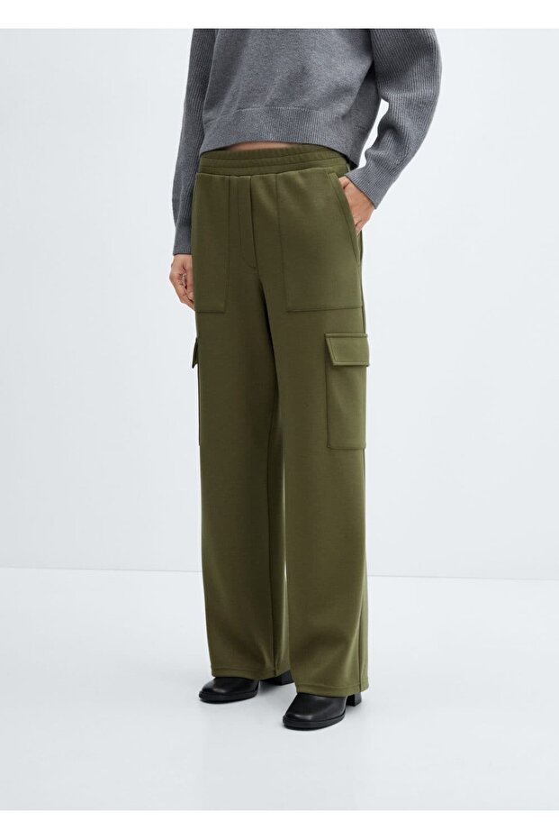 Beli elastik kargo pantolon - 1