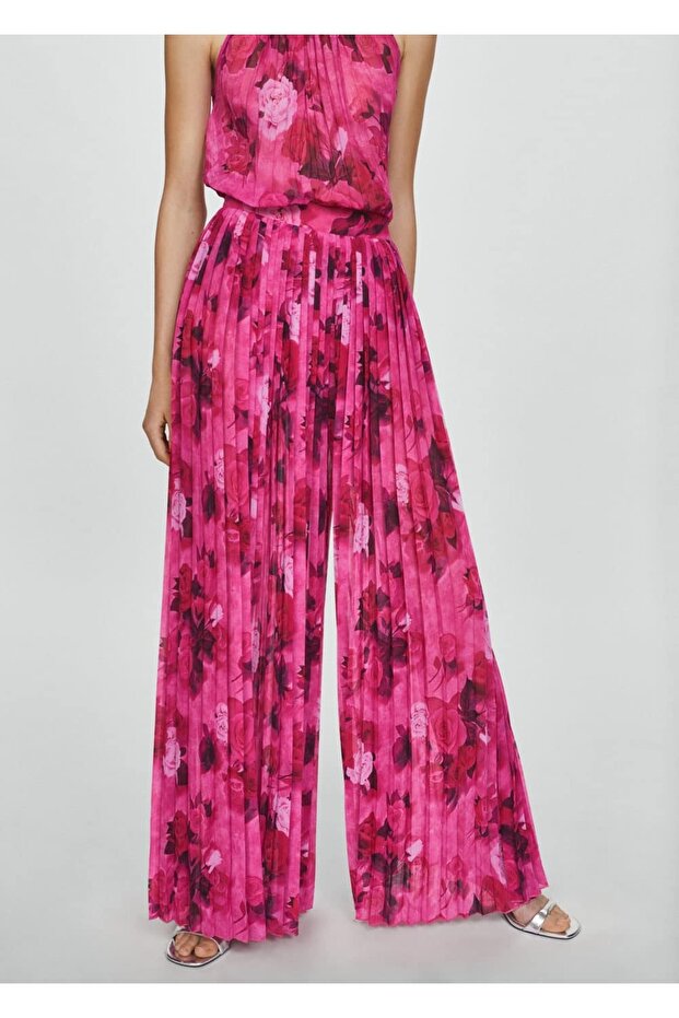 Pilili çiçekli pantolon - 1