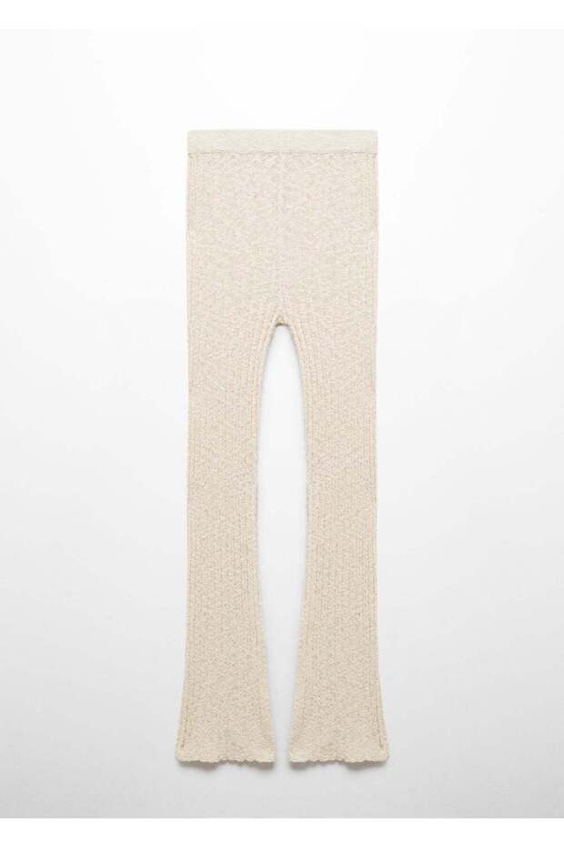 Gerippte, ausgestellte Strickhose - 3