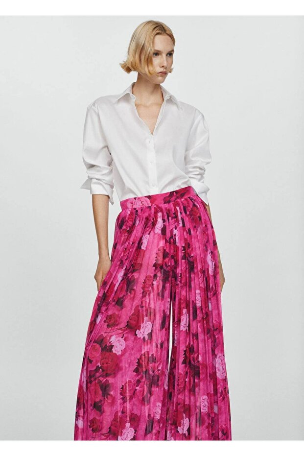 Pilili çiçekli pantolon - 5