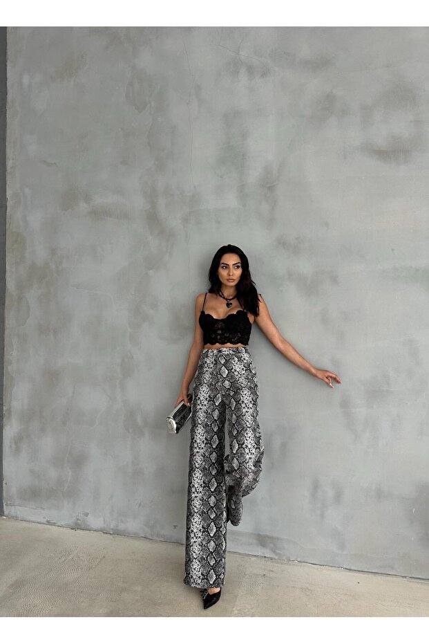 Snake Pattern Zeo Basic Bagy Pants - 5