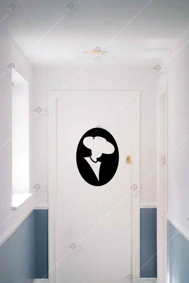 Wc Yönlendirme Yazısı Ahşap Kapı Süsü Dekoratif 25x20 - 5