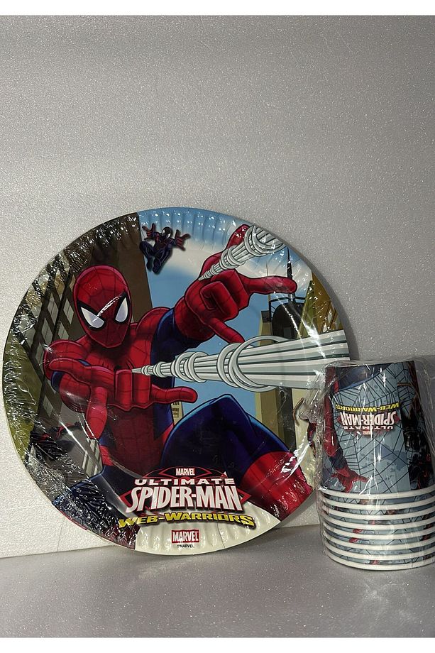 Spiderman (Örümcek Adam)  8'li Kağıt Tabak Bardak Seti - 1