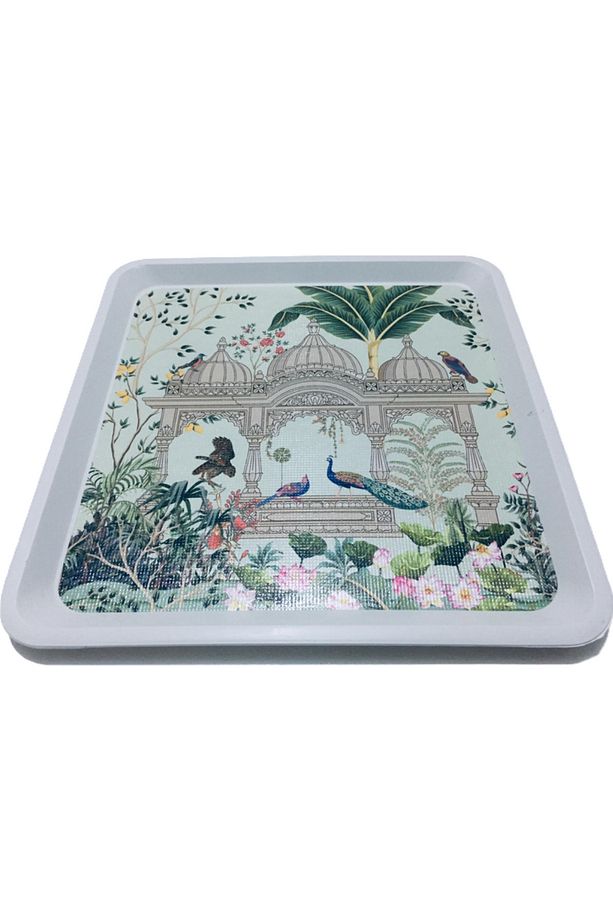 Çay Kahve Servis Ikram Ve Sunum Tepsisi & 32.5 x 32.5 cm - 1