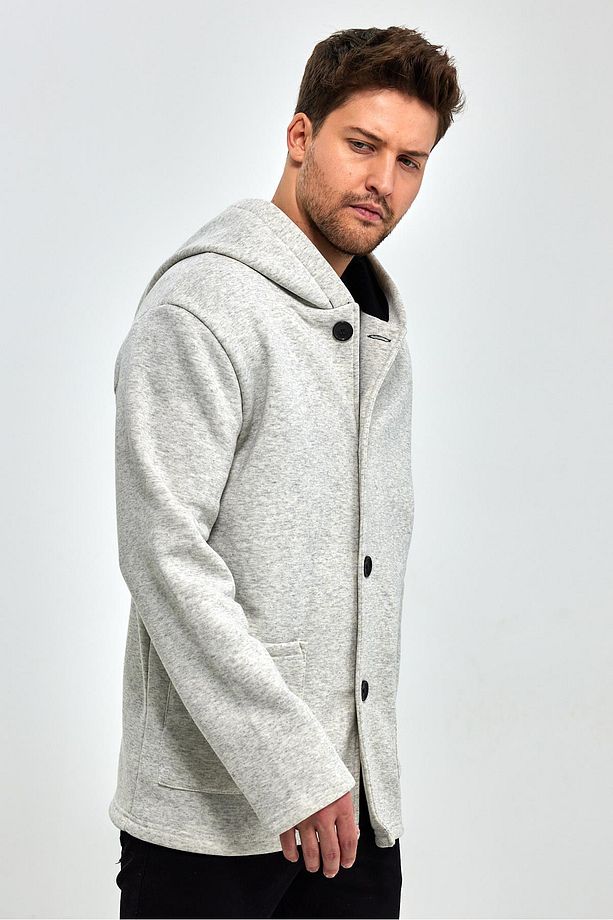 Kapüşonlu Içi Şardonlu Oversize Hırka (E23-607 03) - 5