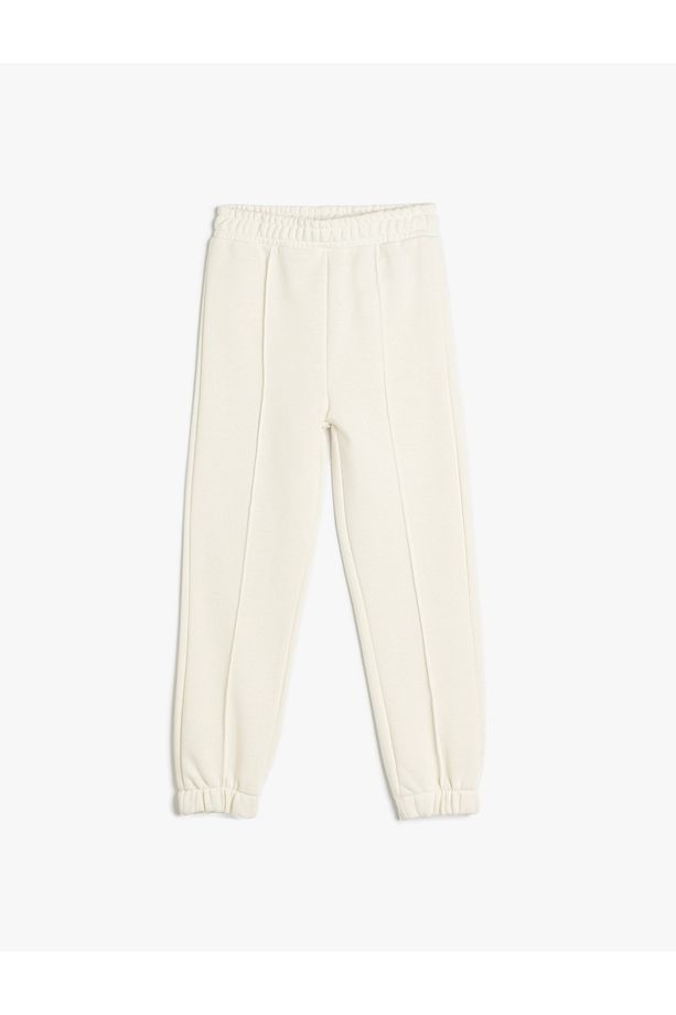 Beli Lastikli Nervürlü Basic Jogger Eşofman Altı - 1