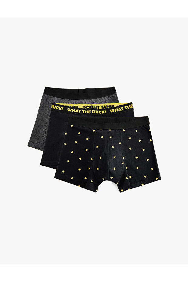 Baskılı Pamuklu 3'lü Boxer Seti - 1