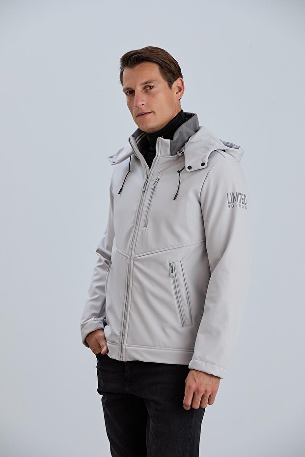 Kapüşonlu Erkek Softshell Mont - 5