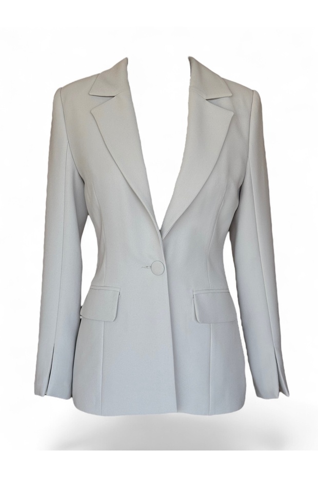 Kolu yırtmaçlı krep Blazer