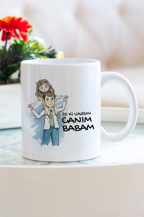 İyi Ki Varsın Canım Babam Baskılı Kupa, Porselen Ve Kulplu Bardak, Hediyelik Kupa - 1