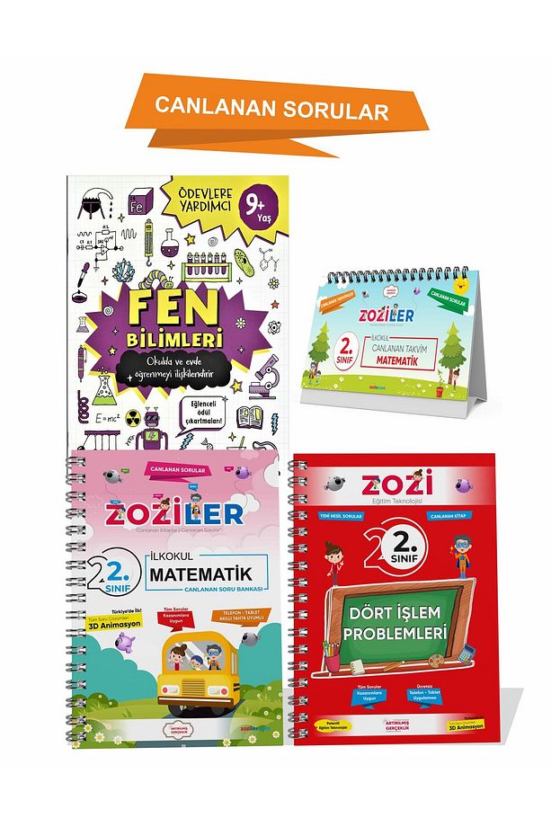 2.SINIF CANLANAN KİTAP SETİ (TURUNCU SET) 3KİTAP 1TAKVİM NOT - 1