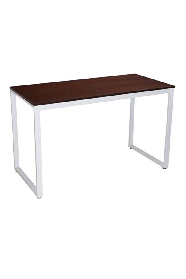 Metal Frame Wooden Rectangular Compact Computer Desk - 1