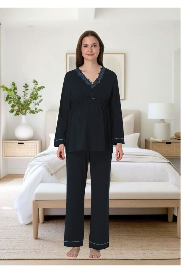 Venera Effortt Maternity Maternity Pajamas Set Simple Stylish Lohusa Set