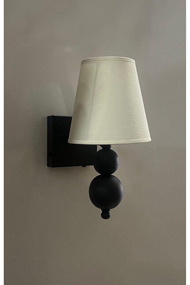 Tokyo Şarjlı Pilli Aplik Krem Şapka Metal Siyah - 2 Adet Aplik - Şarjlı Pil,Ampul ve Kablo Dahil - 2