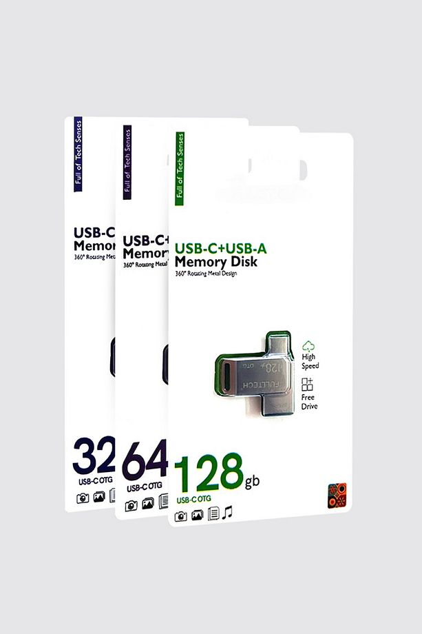 USB Type-C Type-A 3 Fonks. Flash Bellek Metal Gövde Yüksek Hız 3.0 Usb Bellek Data Traveler 128GB - 1