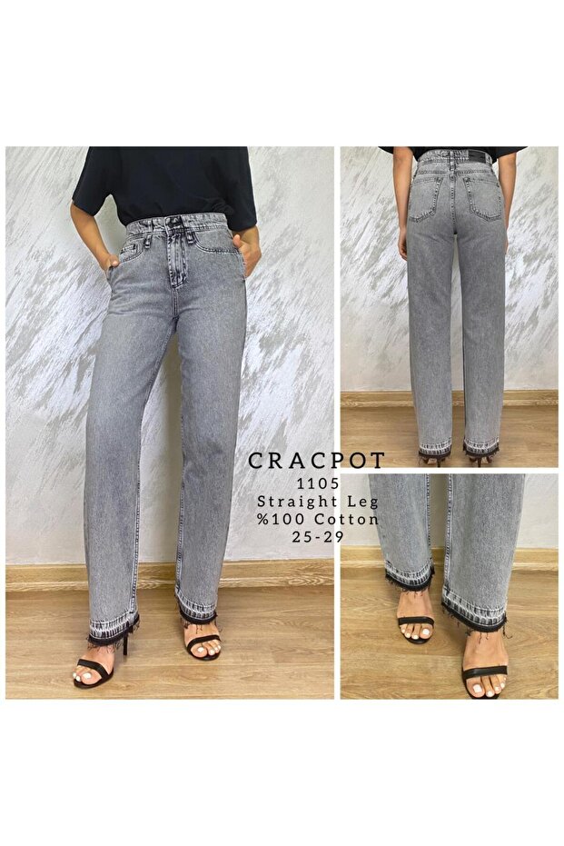 Siyah Düz Paça Yan Yırtmaçlı - 1