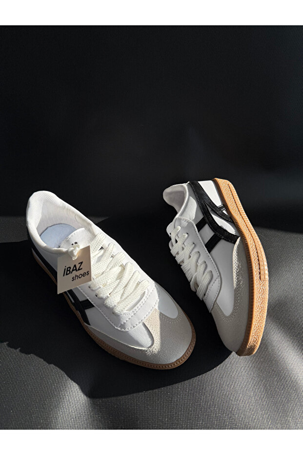 Tig White Black Suede Lace-Up Sneakers