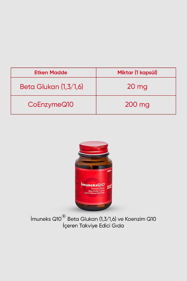 Q10® Beta Glukan (1,3/1,6) Ve Koenzim Q10 Içeren Takviye Edici Gıda 30 Kapsül - 3