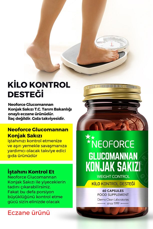 Glucomannan Konjak Sakızı 60 Kapsül - Kilo Kontrol Desteği - 4
