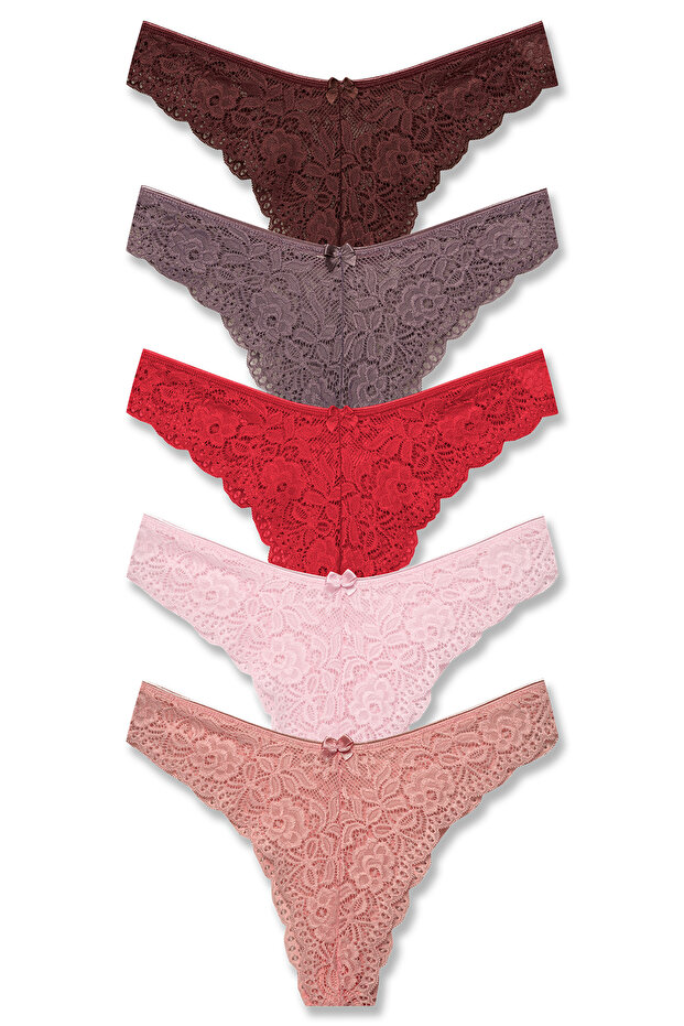 5'li Dantelli Slip Külot - 1