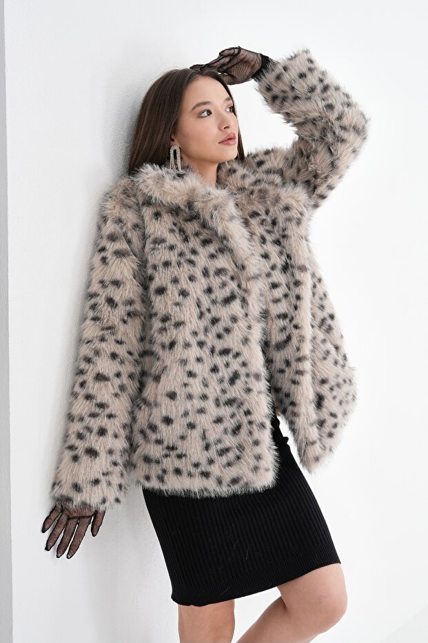 Desenli leopar ceket - 3