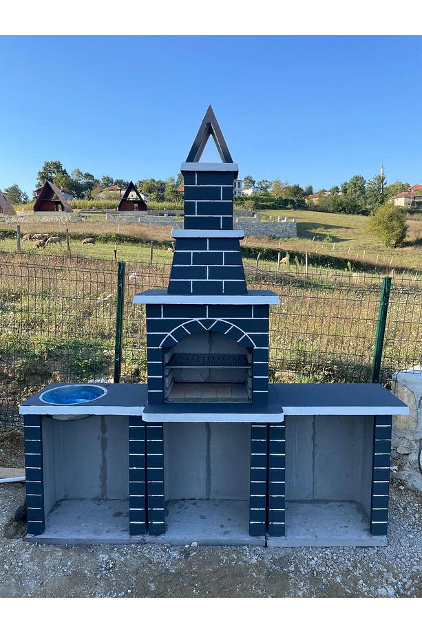 LAVABOLU VE UZUN TEZGAHLI BETON BARBEKÜ - 1