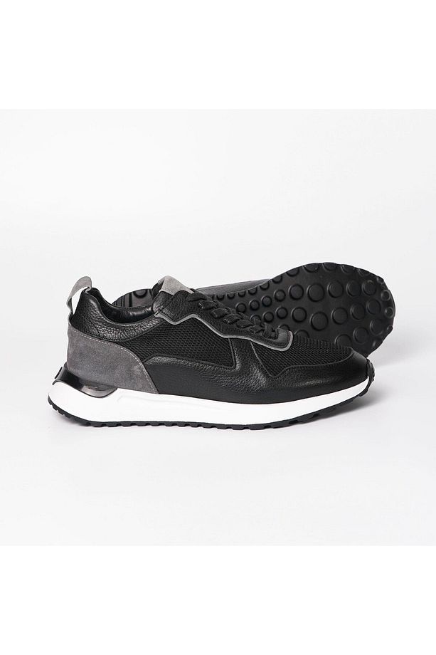 Albus Model Erkek Hakiki Deri Siyah Sneaker - 3