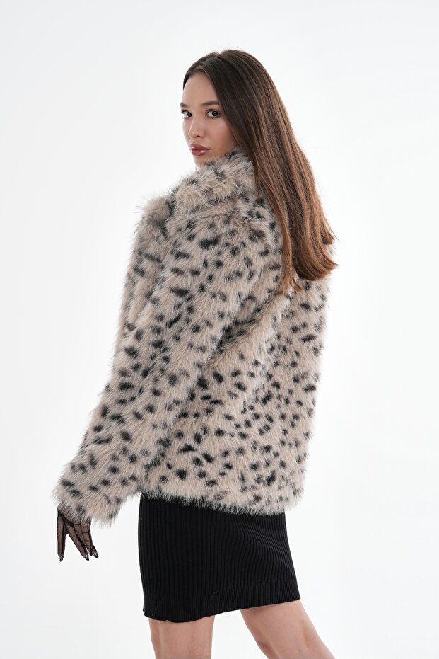 Desenli leopar ceket - 4