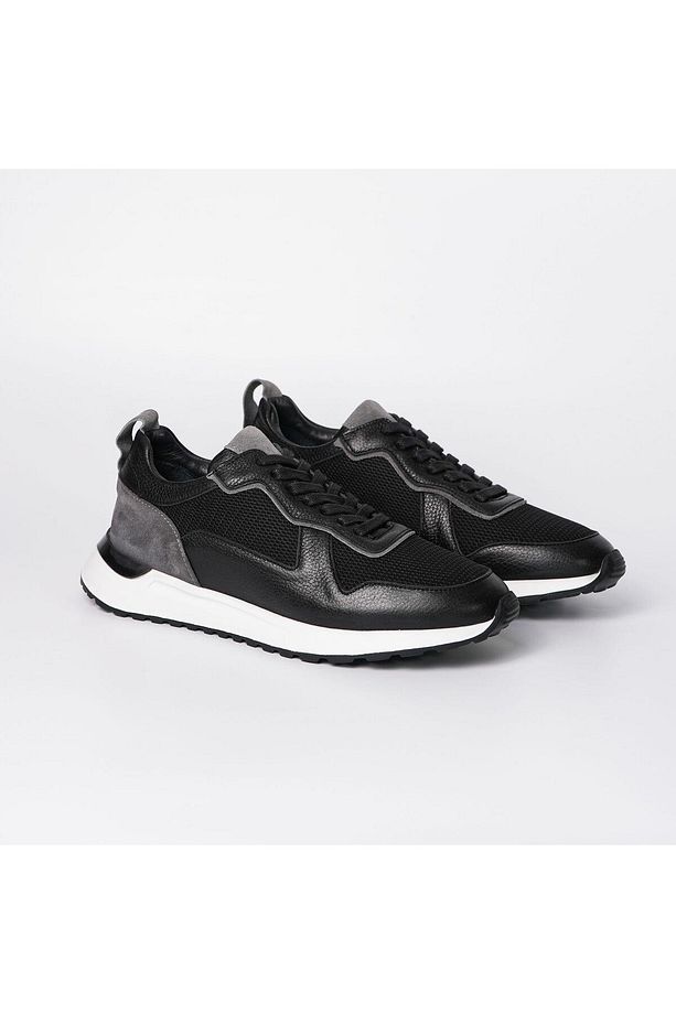 Albus Model Erkek Hakiki Deri Siyah Sneaker - 2