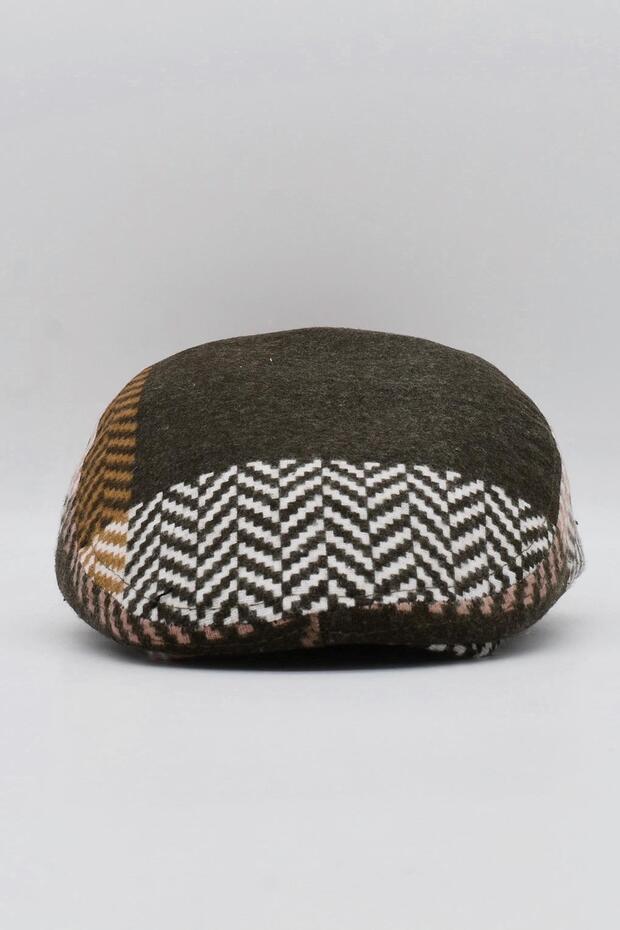 Men's Multicolor Patchwork Artistic Patterned Wool Winter Cap - 3