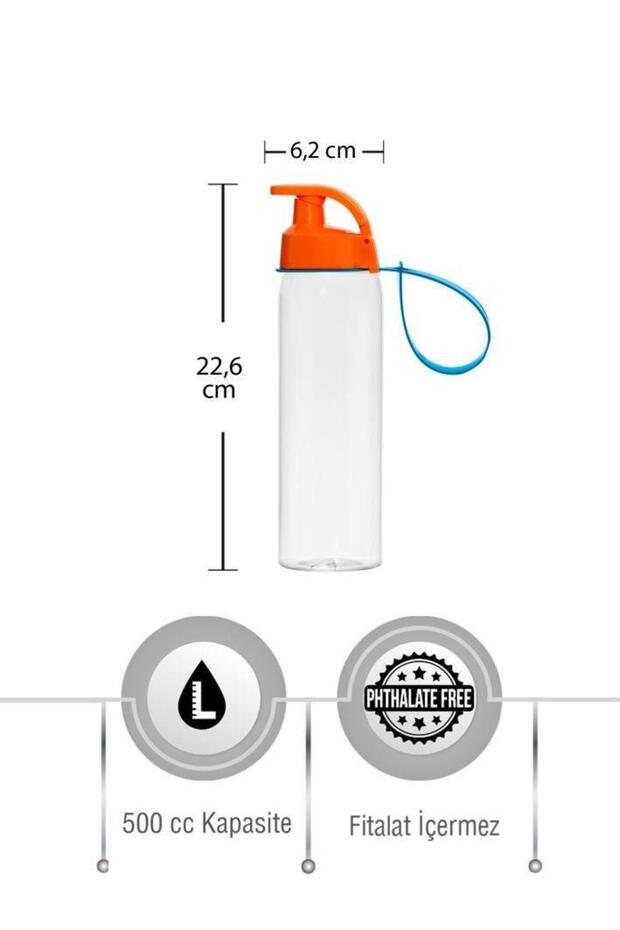 زجاجة مياه منقوشة سعة 0.5 لتر - وردي وردي - 2