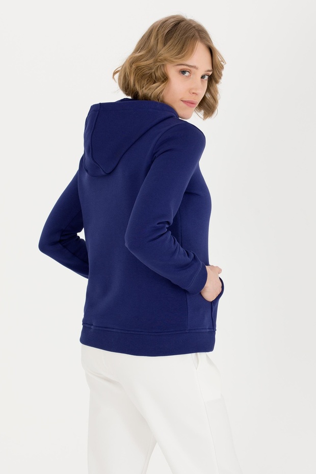 Kadın Mavi Basic Sweatshirt - 5