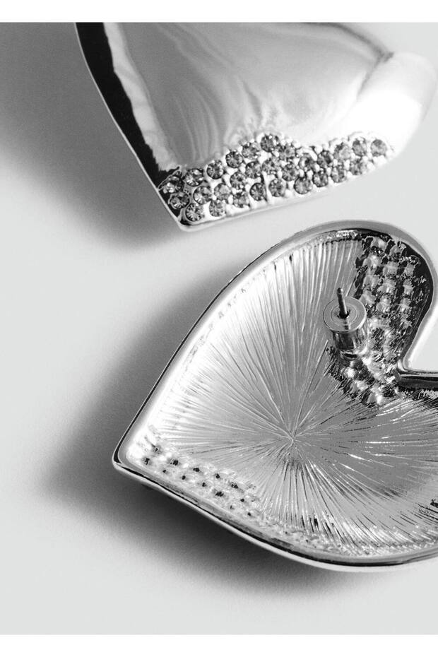 Strass Sa kamenčićima minđuše u obliku srca - 1