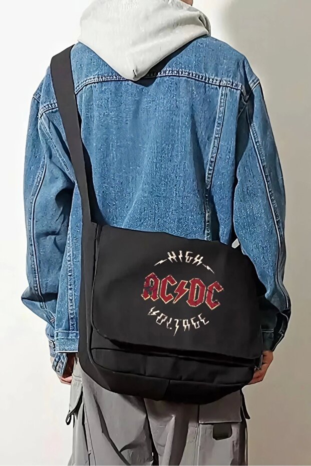 حقيبة ماسنجر سوداء عالية الجهد ACDC