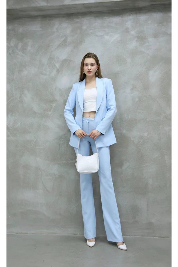blazer-ceket-pantolon-alt üst takım tek düğmeli cepli - 5