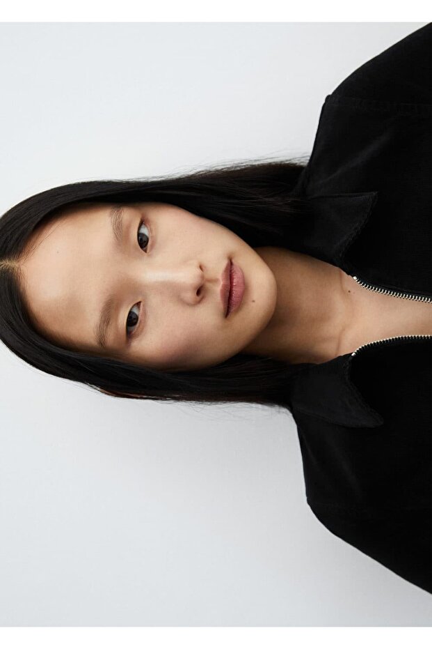 Fermuarlı fitilli kadife tulum - 8