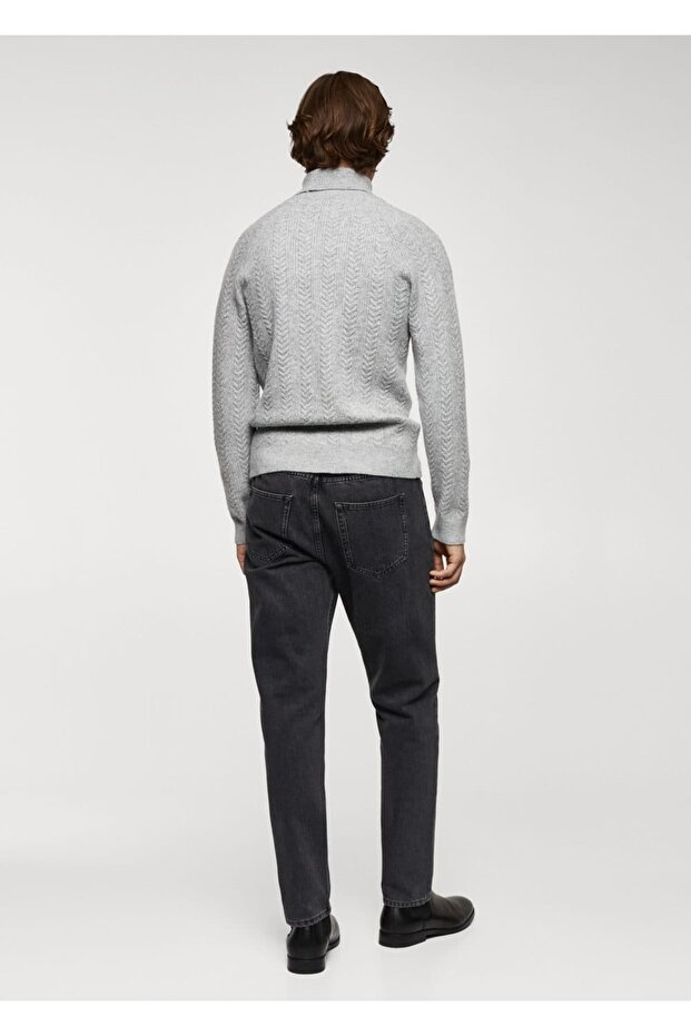 Kıvrık yaka, örgü kazak - 4