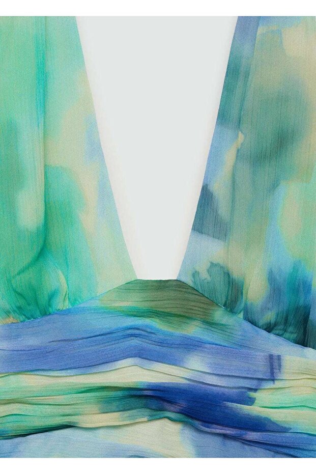 Volanlı dökümlü elbise - 6