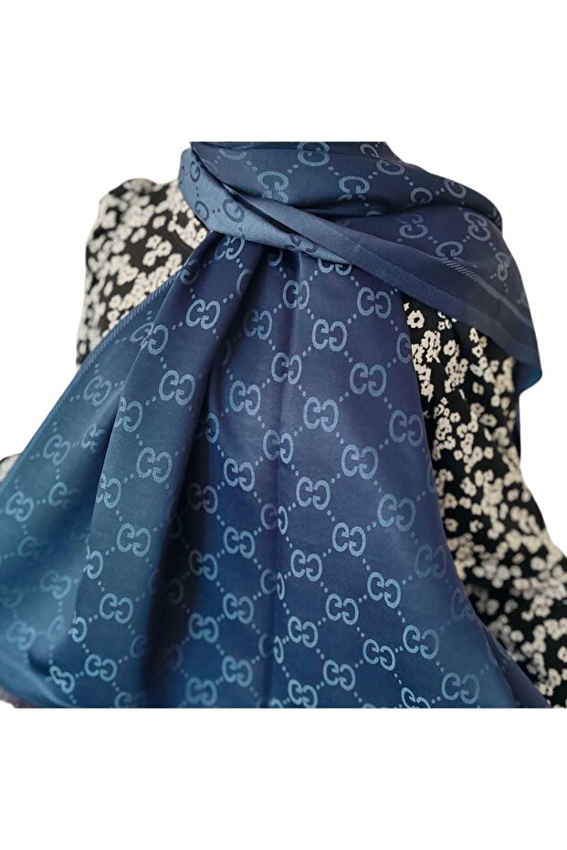 شال حريري من الكشمير على الوجهين بنمط G - 3