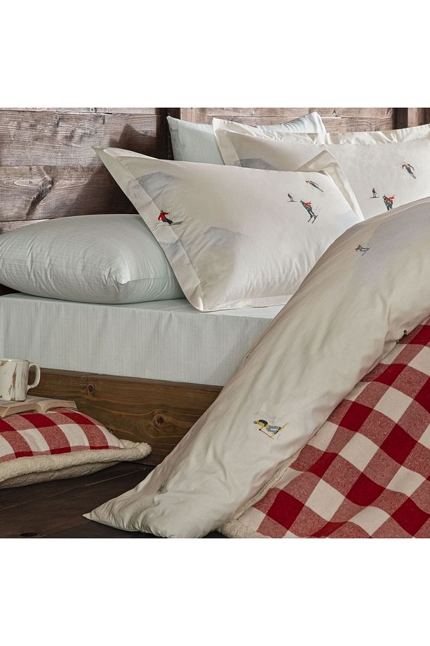 Taç Butik Crest Pamuk Tek Kişilik Nevresim Beyaz - 2