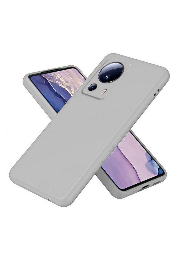 Xiaomi 13 Lite Compatible Silicone Case - Flexible Pastel Color Cover with Camera Protection - Gray