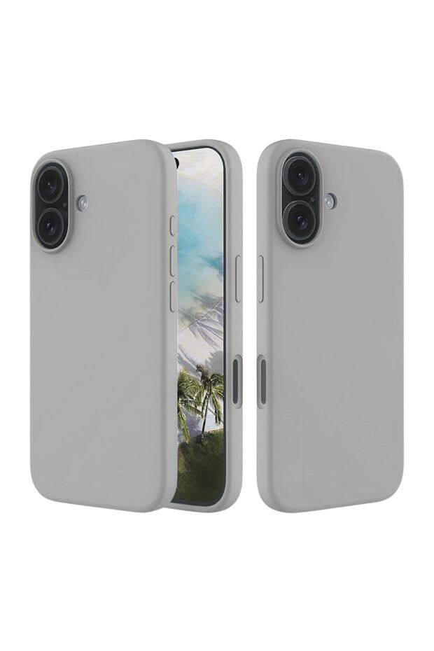 Apple iPhone 16 Plus Compatible Silicone Case - Pastel Tint Flexible Full Protection Cover - Gray