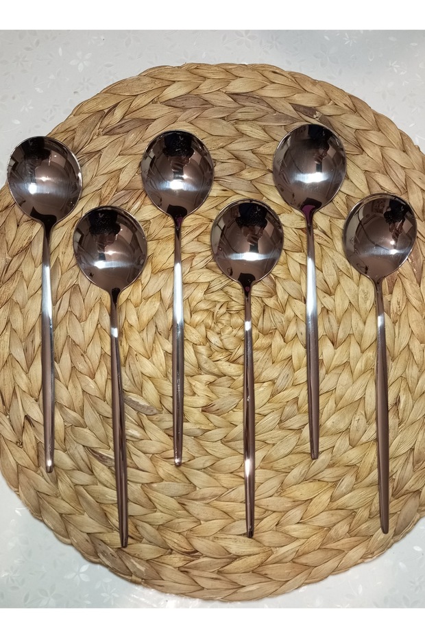 Silver Stainless Steel 6 Pieces Round Form Eat Spoon