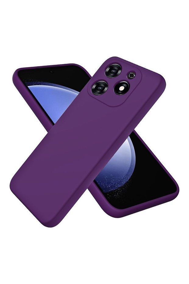 Tecno Spark 20C Compatible Silicone Case - Flexible Pastel Color Cover with Camera Protection - Purple