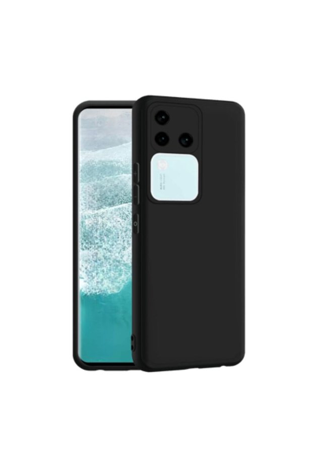 Vivo V30 Pro Compatible Silicone Case - Flexible Pastel Color Cover with Camera Protection - Black