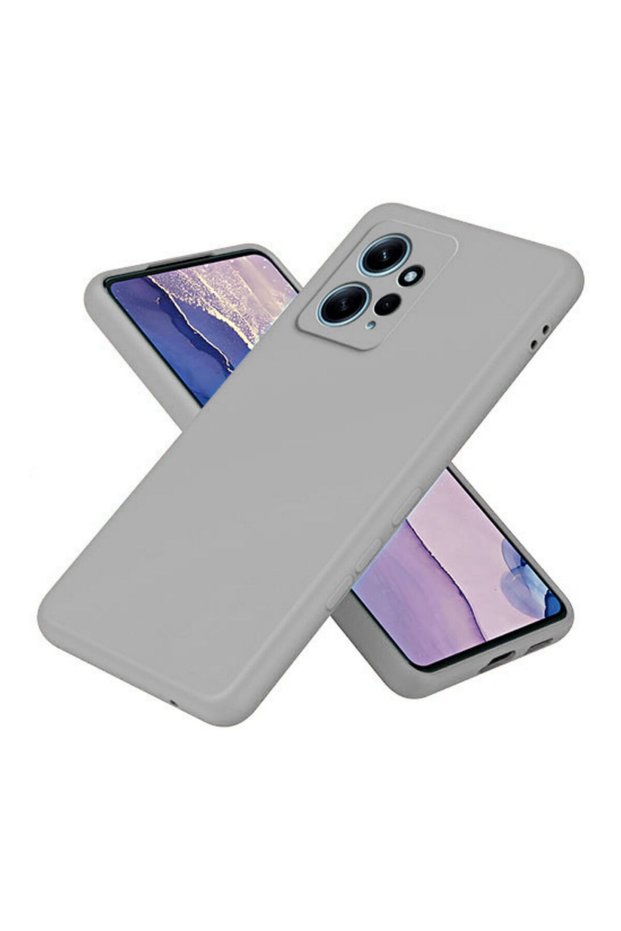 Redmi Note 12 4g Compatible Silicone Case - Flexible Pastel Color Cover with Camera Protection - Gray
