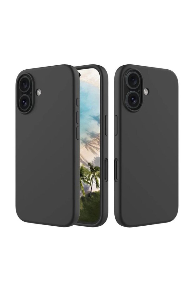 Apple iPhone 16 Plus Compatible Silicone Case - Pastel Tint Flexible Full Protection Cover - Black