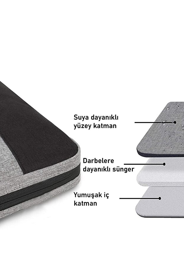 Gray Organizer 13-14-15,6-16,1 Inch Notebook Computer Bag with Shoulder Strap - 2