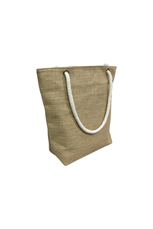 حقيبة الشاطئ من قماش الجوت - 5